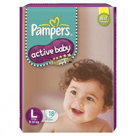 PAMPERS ACTIVE BABY L(9-14KG) 18PAD